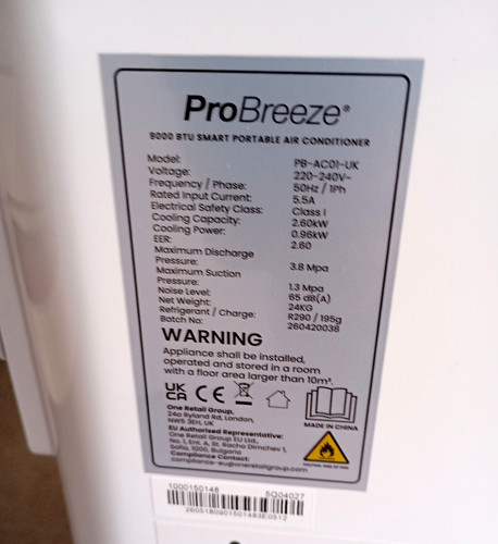 Pro breeze 9000 btu smart - 9000,